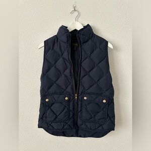 J Crew Navy Quilted Puffer Vest